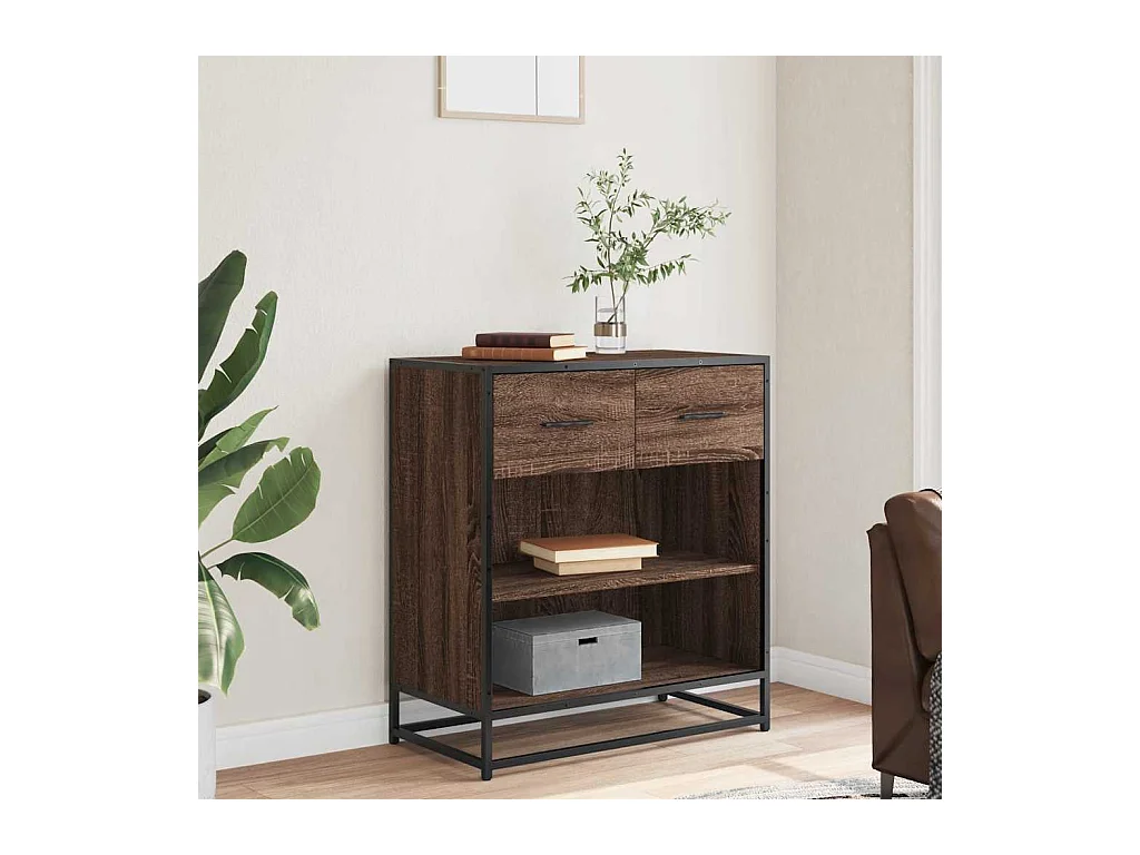 Credenza | Buffet | Armadio Rovere Marrone 68x35x76 cm in Legno Multistrato