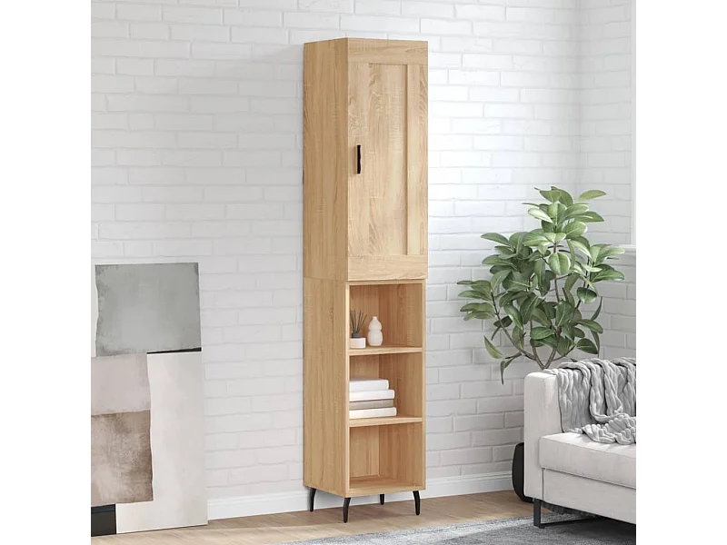 Buffet | Bahut | Meuble de rangement haut Chêne sonoma 34,5x34x180 cm Bois d'ingénierie