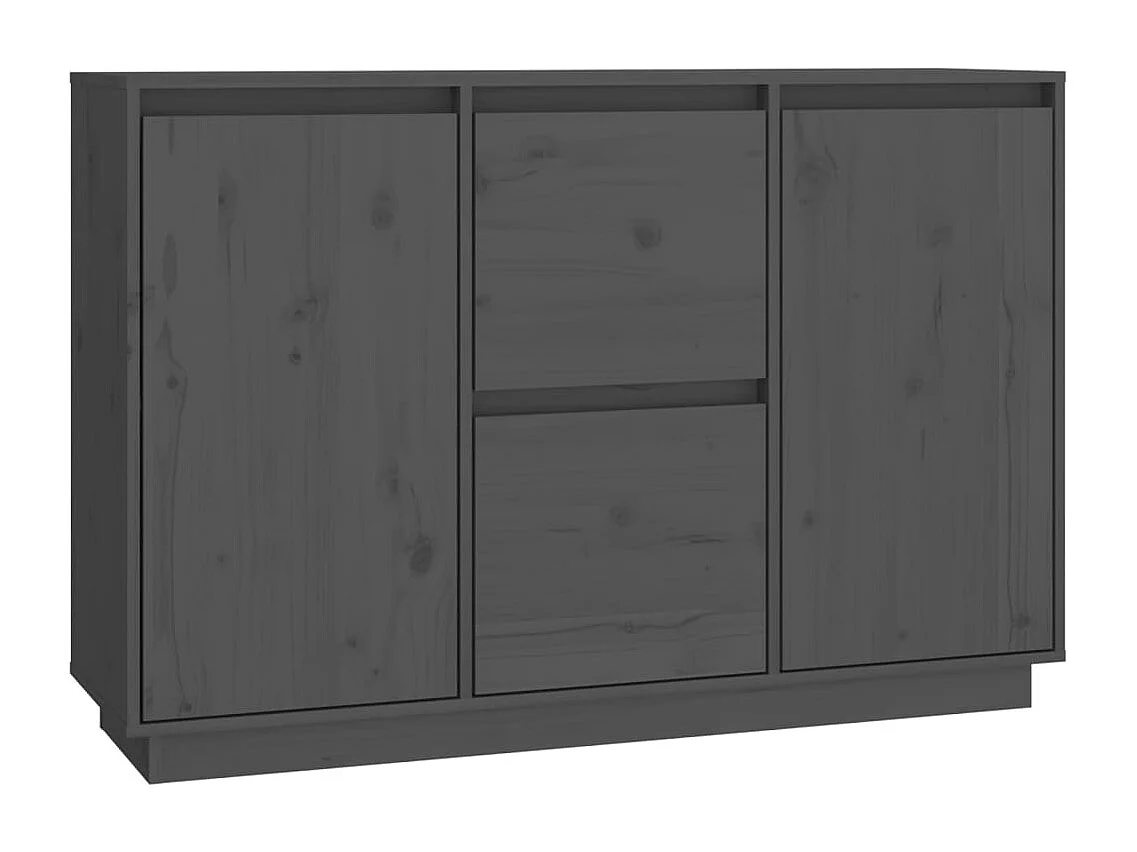 Credenza | Buffet | Armadio Grigia 111x34x75 cm in Legno Massello di Pino