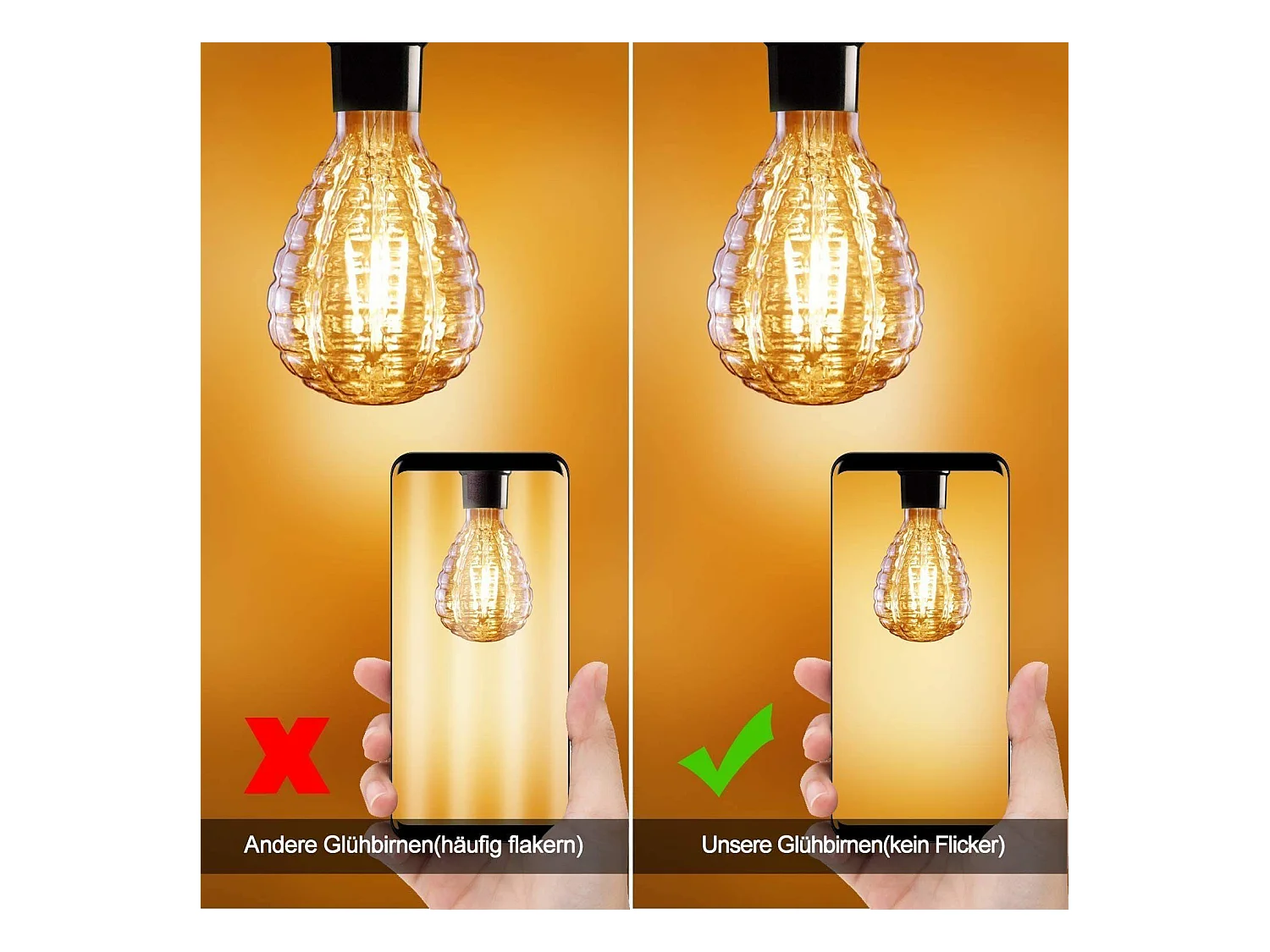 NETTLIFE LED-Glühbirne E27 Vintage-Glühbirne Retro-Glühbirne Warmweiß Edison-Glühbirne Glühfaden-Glühbirne Warmweiß Energiesparlampe 4-W-Glühbirne