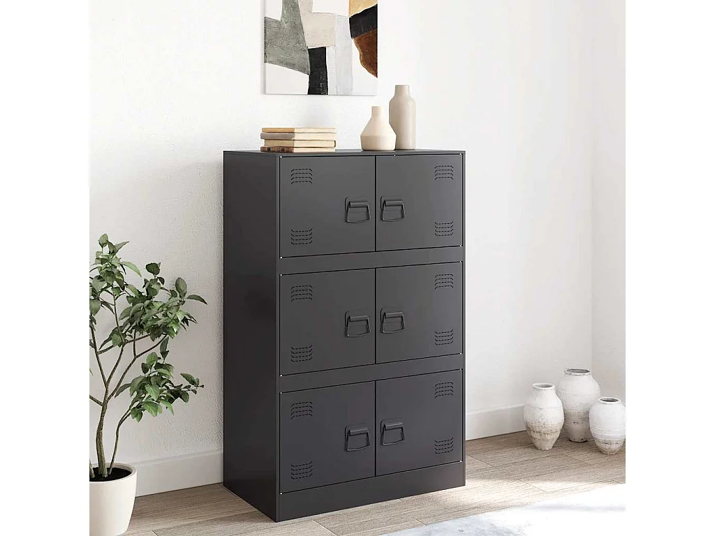 Credenza | Buffet | Armadio Nera 67x39x107 cm in Acciaio