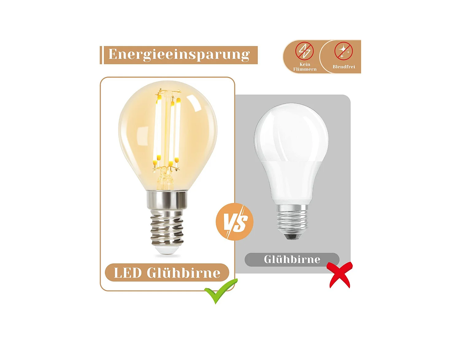 Nettlife 6er-Pack LED-Lampen: Vintage Edison E14-Glühbirne, warmweiße Glühfadenlampe, G45 2700 K-Glühbirne, 4 W Retro-Glühbirne, Energiesparlampe