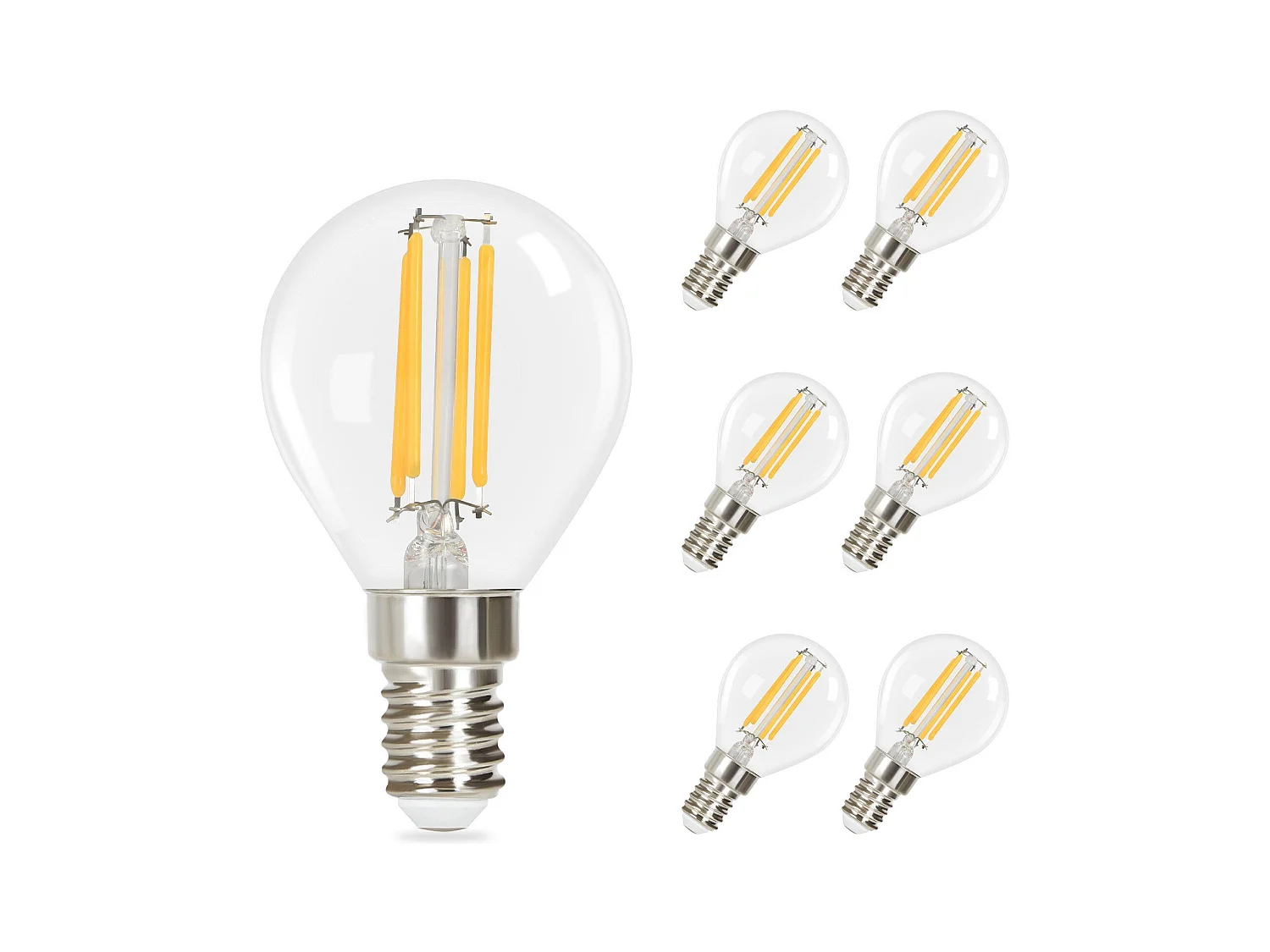 Lot de 6 ampoules led nettlife : ampoule vintage edison e14, ampoule à filament blanc chaud, ampoule g45 2700k, ampoule rétro 4w, lampe à économie