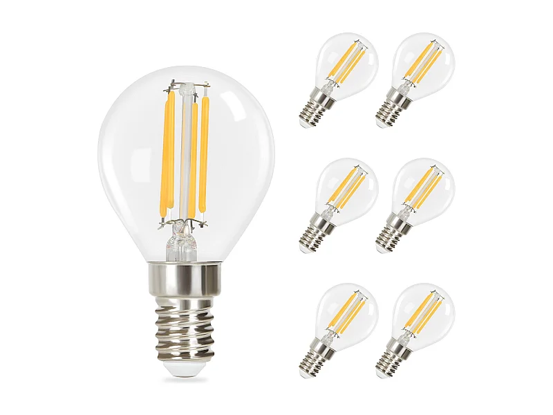 Lot de 6 ampoules led nettlife : ampoule vintage edison e14, ampoule à filament blanc chaud, ampoule g45 2700k, ampoule rétro 4w, lampe à économie