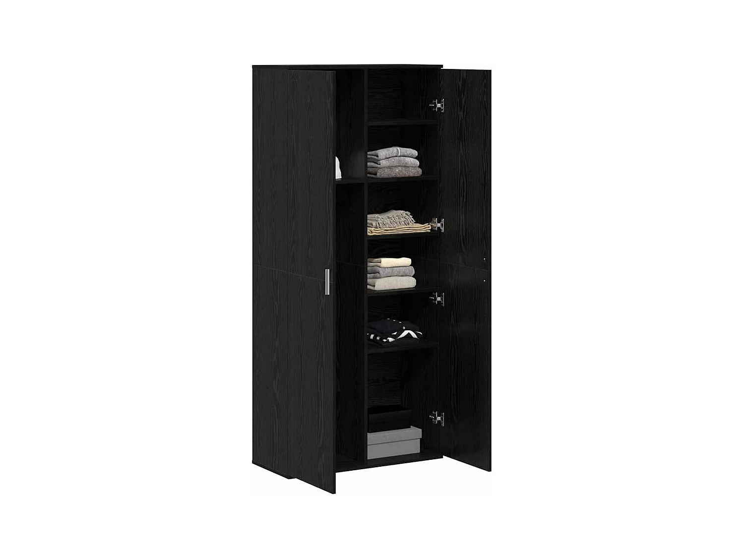 Buffet | Bahut | Meuble de rangement Chêne Noir 80x35x180 cm Bois d'ingénierie