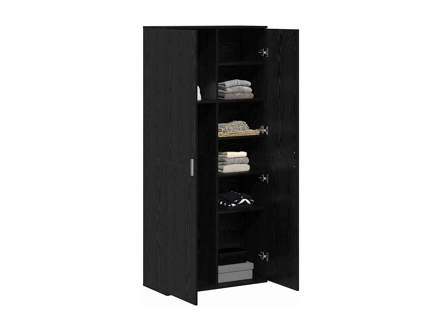 Buffet | Bahut | Meuble de rangement Chêne Noir 80x35x180 cm Bois d'ingénierie