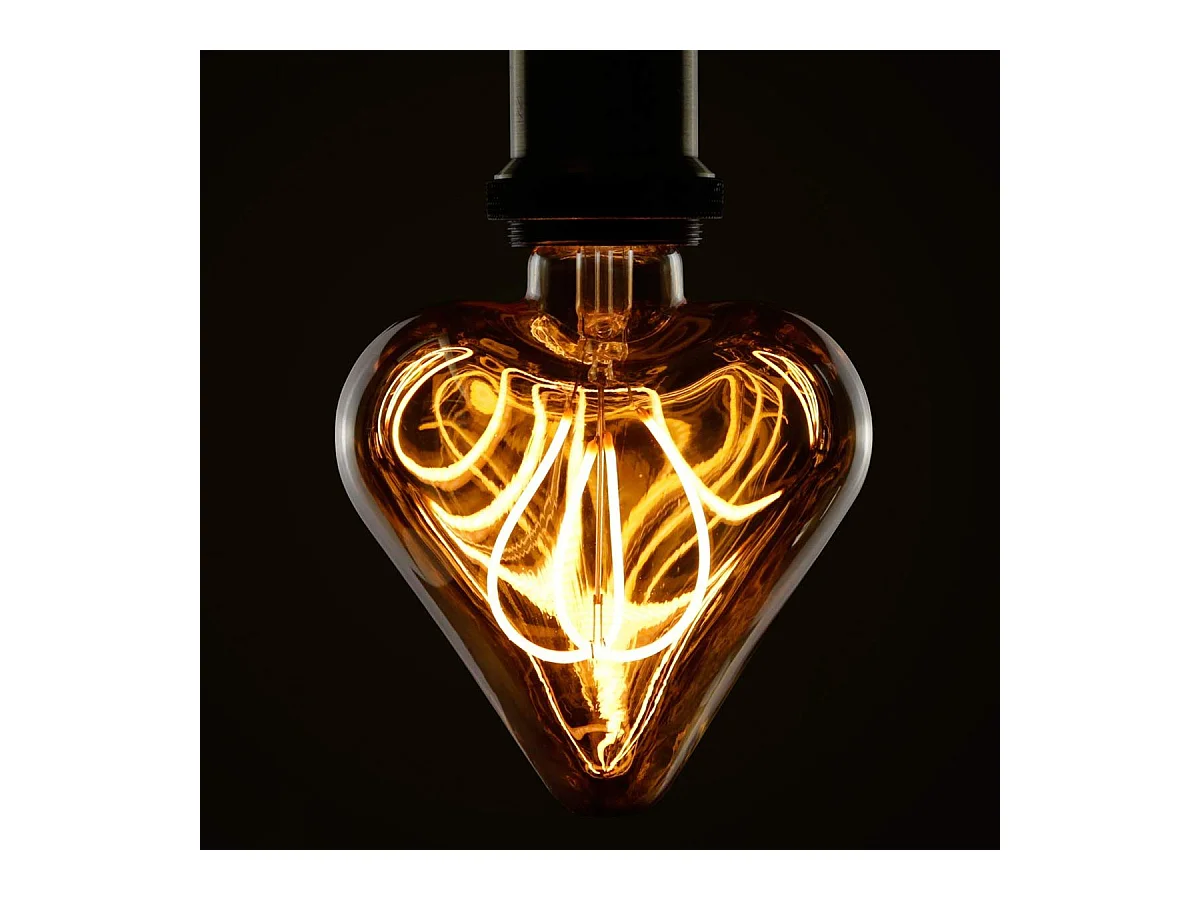 NETTLIFE - Żarówka LED Edison Vintage 3W, lampa żarowa retro E27 w kształcie serca, dekoracyjna, ciepła biel, nieściemnialna
