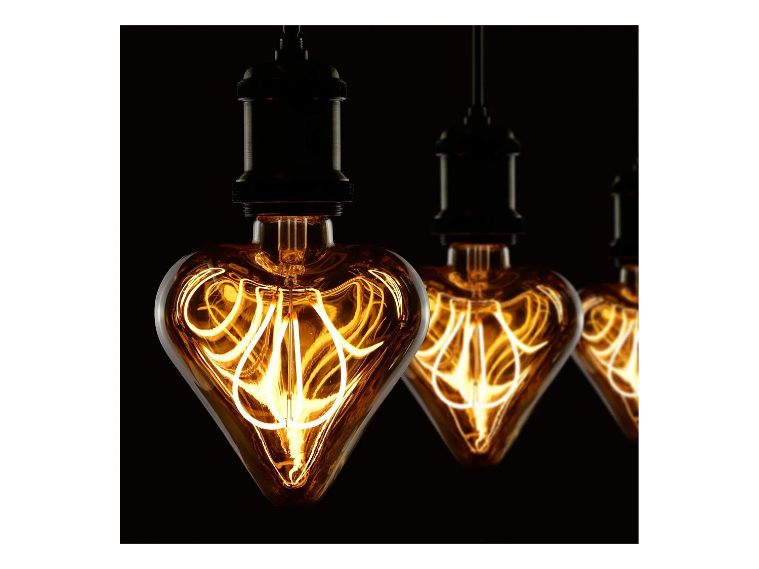 NETTLIFE - Żarówka LED Edison Vintage 3W, lampa żarowa retro E27 w kształcie serca, dekoracyjna, ciepła biel, nieściemnialna