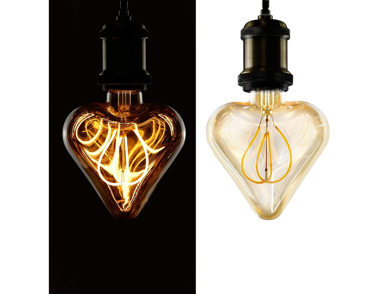 NETTLIFE - ampoule led vintage edison 3w lampe à incandescence rétro e27 lampe décorative en forme de coeur blanc chaud non dimmable