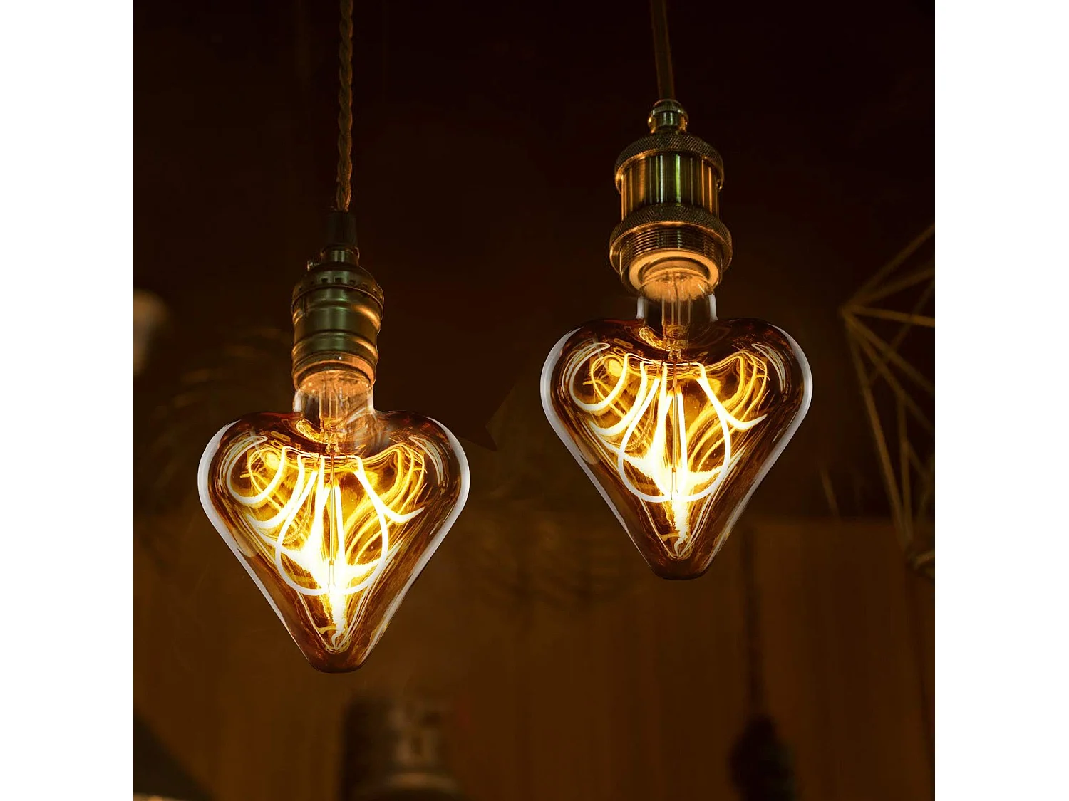 NETTLIFE - ampoule led vintage edison 3w lampe à incandescence rétro e27 lampe décorative en forme de coeur blanc chaud non dimmable