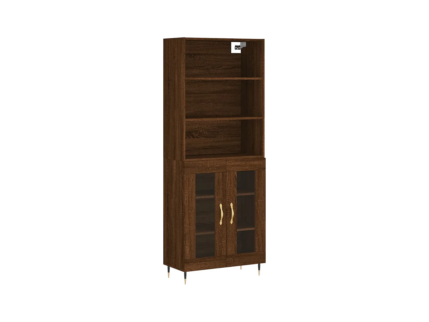 Buffet | Bahut | Meuble de rangement haut Chêne marron 69,5x34x180 cm Bois d'ingénierie