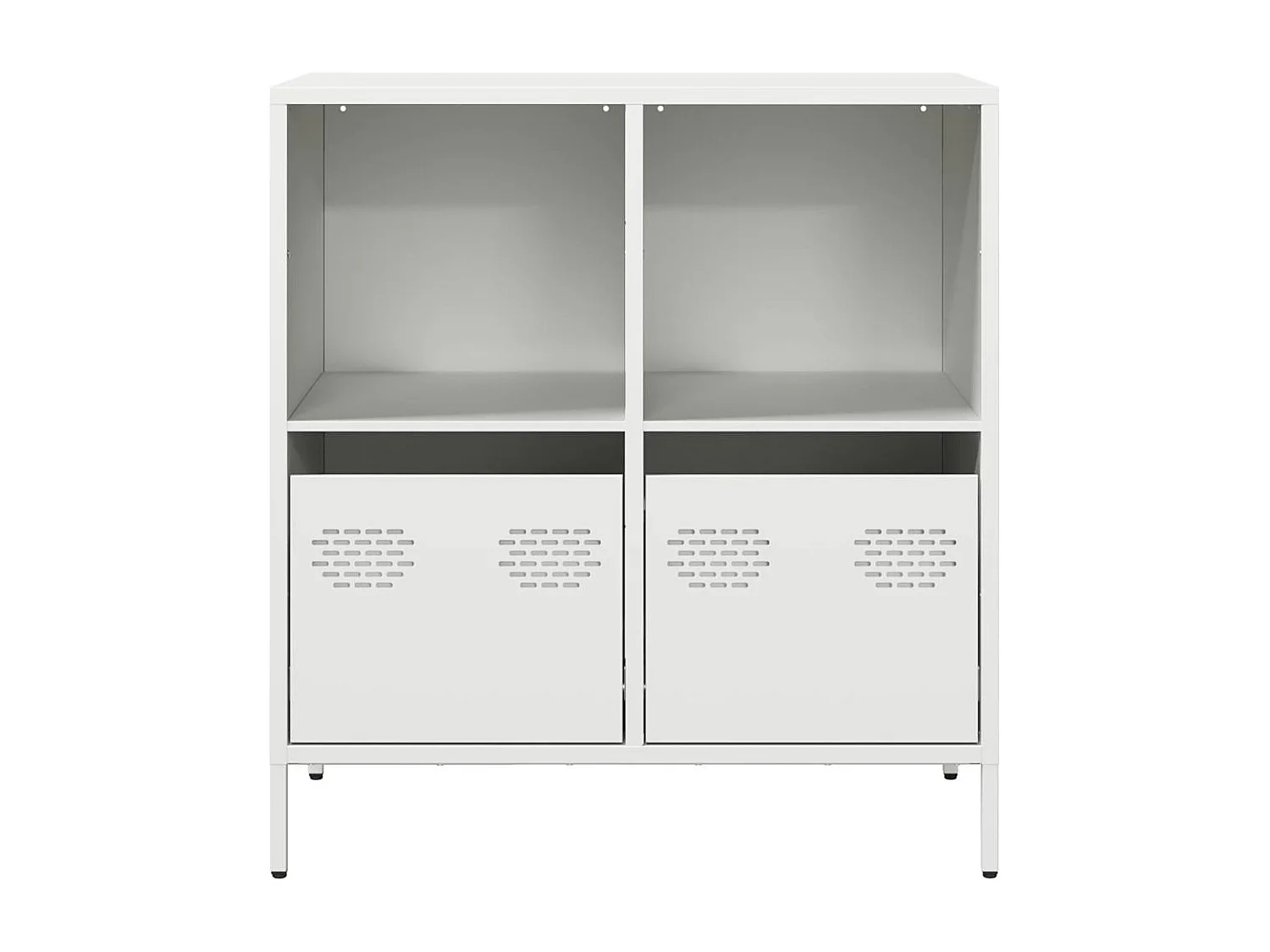 Credenza | Buffet | Armadio Bianca 68x39x73,5 cm in Acciaio Laminato a Freddo