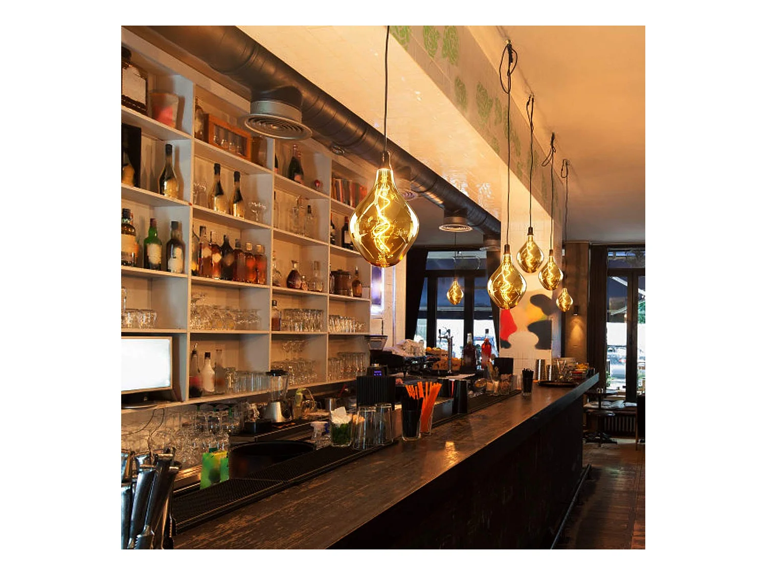 NETTLIFE 1 x E27 3 W große LED-Glühbirne, ungewöhnlich geformte, unregelmäßige Glühlampe, 2200 K warmweiße Pendelleuchte – nicht dimmbar