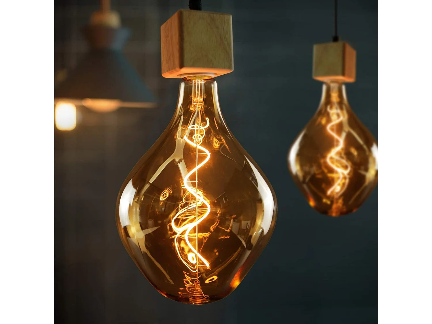 NETTLIFE 1 ampoule led grande taille e27 3 w, lampe à incandescence irrégulière de forme inhabituelle, suspension 2 200 k, blanc chaud - non dimmable