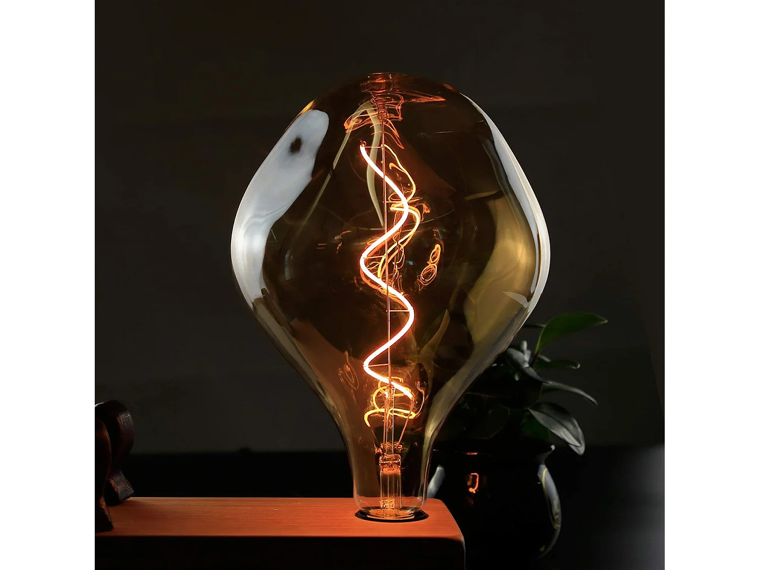 NETTLIFE 1 ampoule led grande taille e27 3 w, lampe à incandescence irrégulière de forme inhabituelle, suspension 2 200 k, blanc chaud - non dimmable