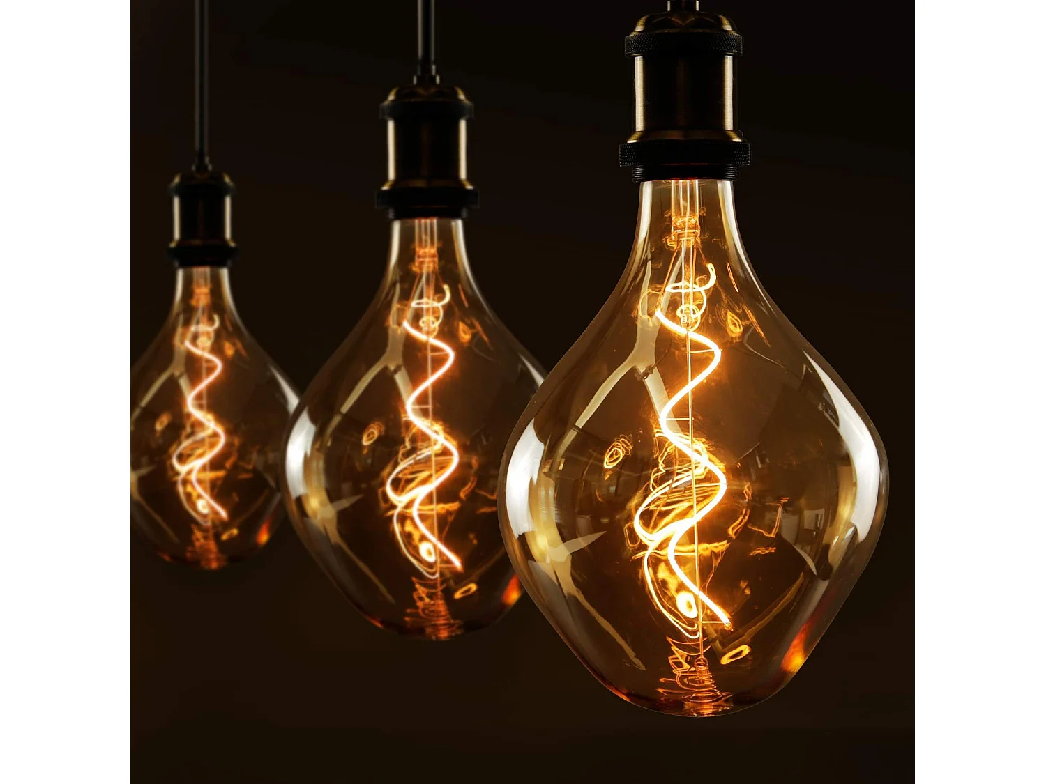 NETTLIFE 1 ampoule led grande taille e27 3 w, lampe à incandescence irrégulière de forme inhabituelle, suspension 2 200 k, blanc chaud - non dimmable