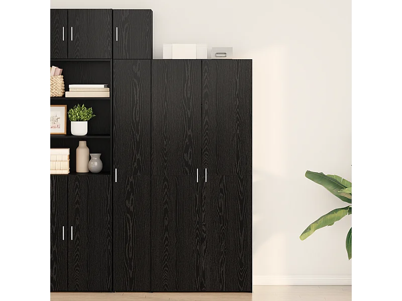 Buffet | Bahut | Meuble de rangement haut Chêne noir 40x42.5x185 cm Bois