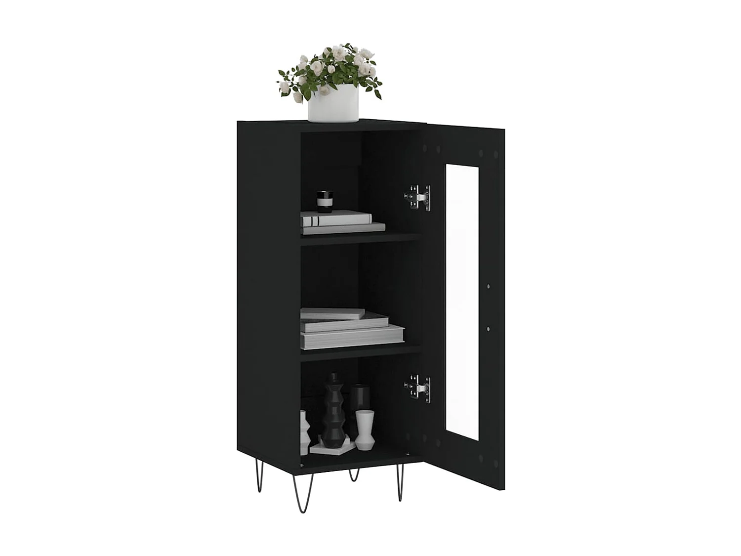 Buffet | Bahut | Meuble de rangement Noir 34,5x34x90 cm Bois d'ingénierie