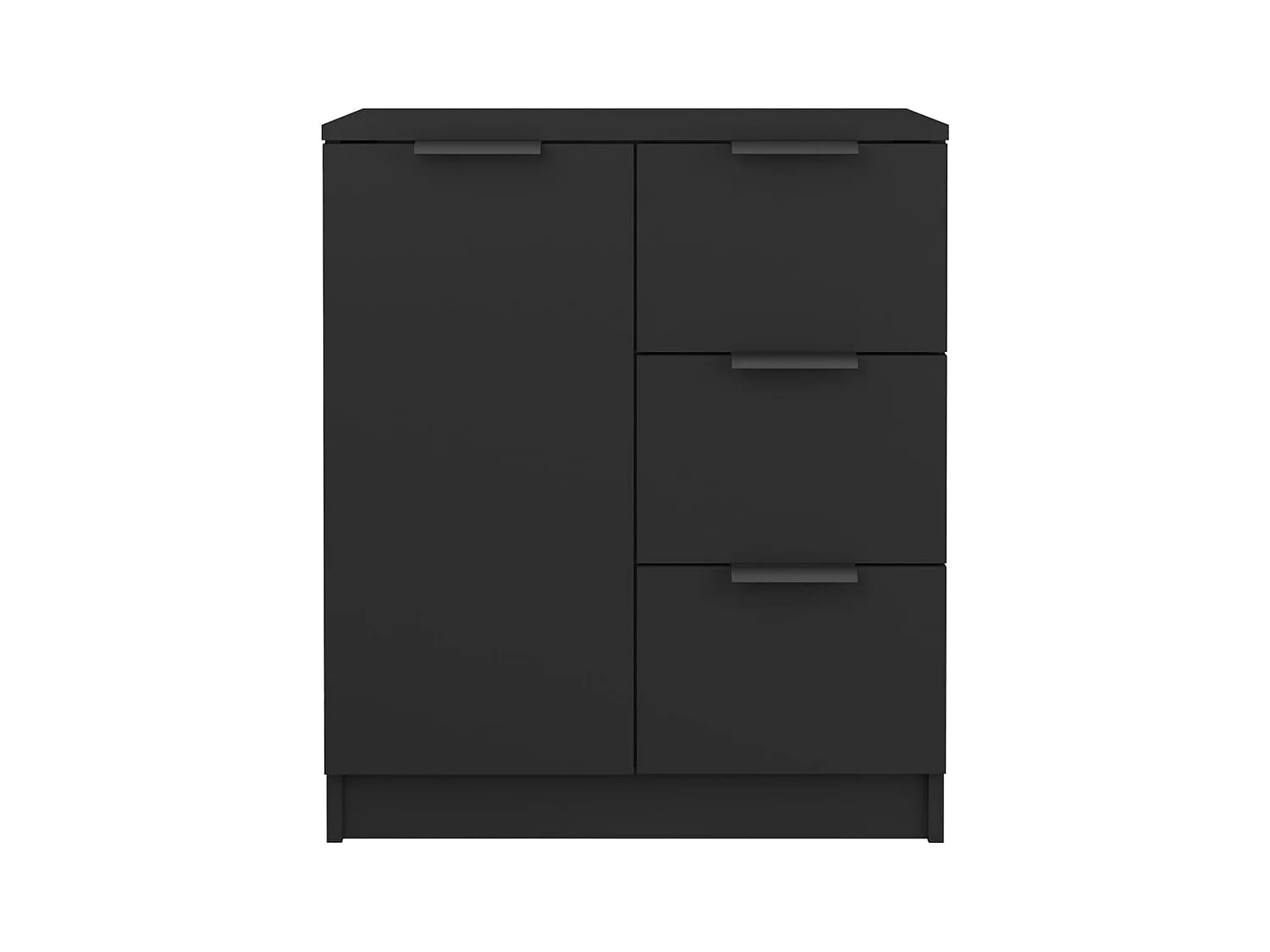 Buffet | Bahut | Meuble de rangement noir 60x30x70 cm bois d'ingénierie