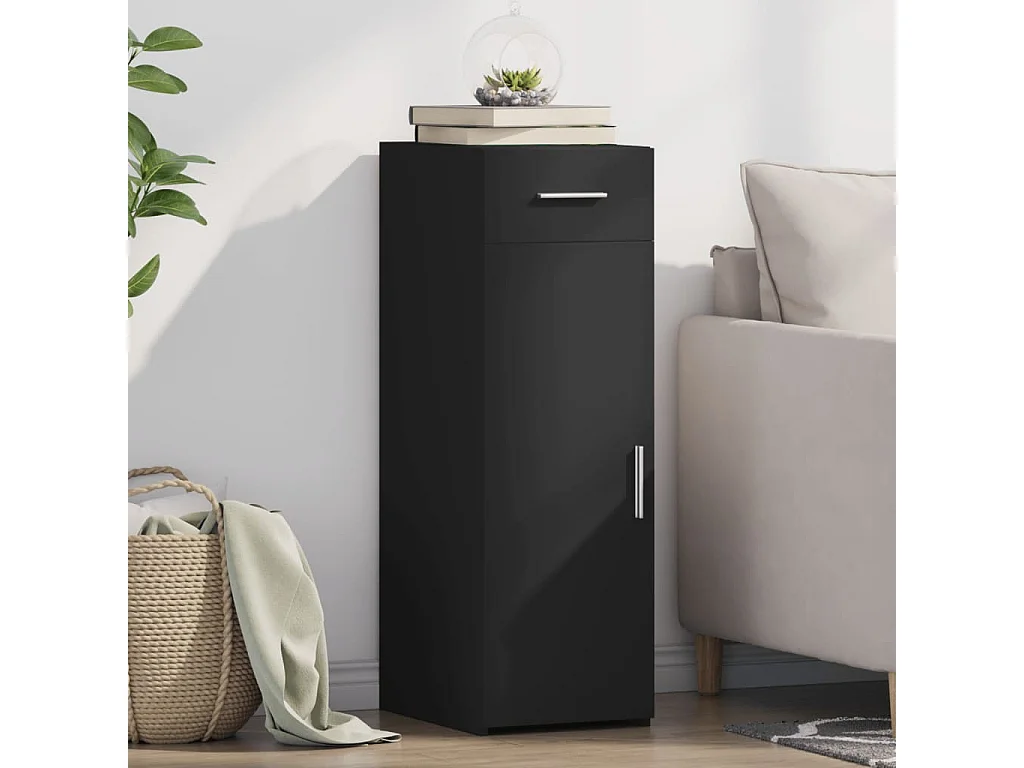 Buffet | Bahut | Meuble de rangement noir 30x42,5x93 cm bois d'ingénierie