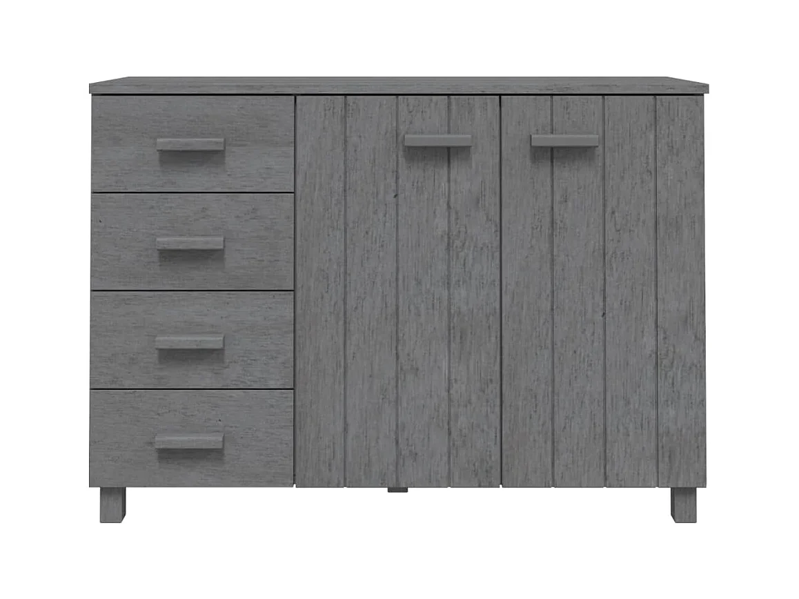 Credenza | Buffet | Armadio HAMAR Grigio Scuro 113x40x80 cm Legno Massello di Pino