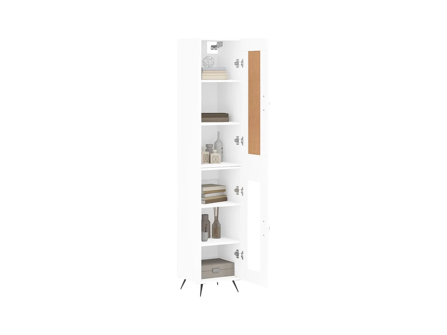 Buffet | Bahut | Meuble de rangement haut Blanc 34,5x34x180 cm Bois d'ingénierie