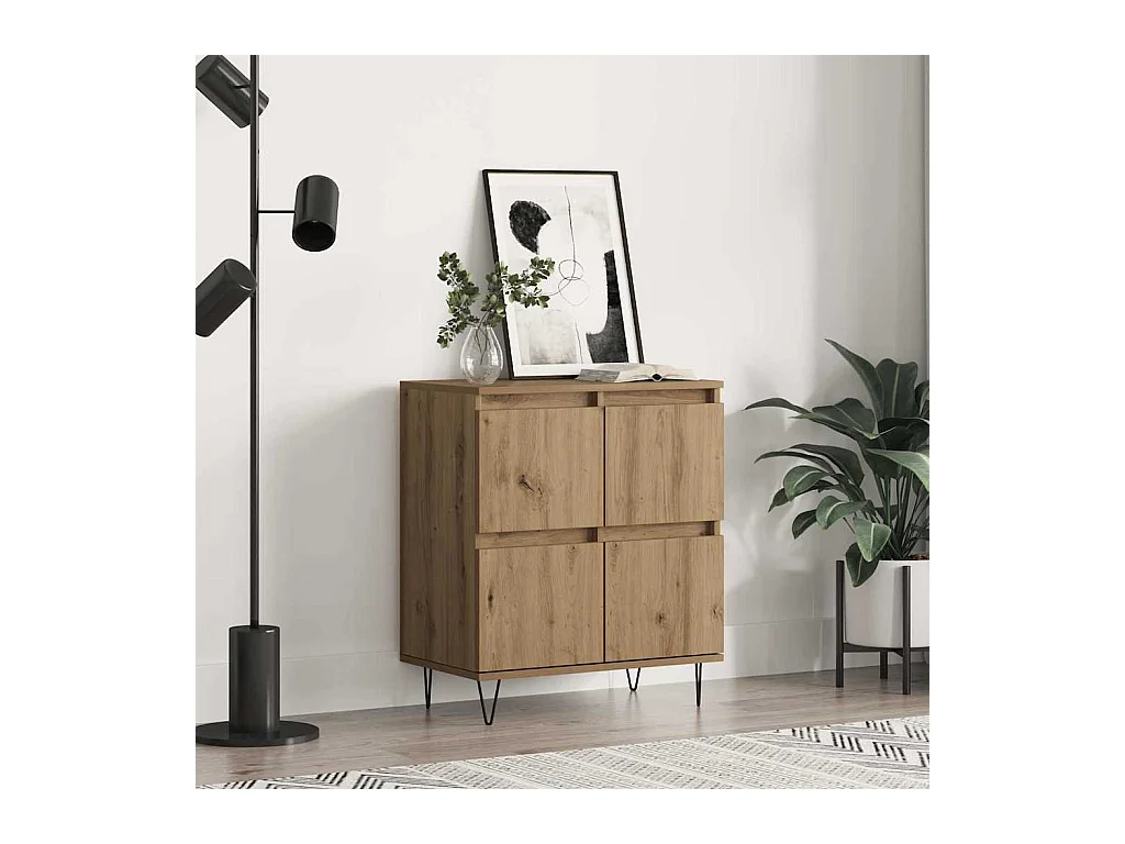 Buffet | Bahut | Meuble de rangement avec stockage avec porte Marron 60 x 35 x 70 cm Bois d'ingénierie