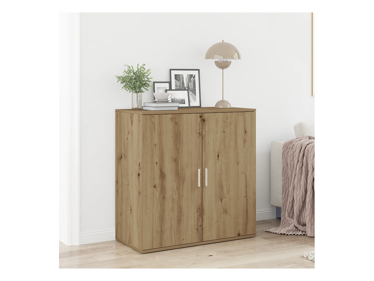 Buffet | Bahut | Meuble de rangement Artisan en chêne 79x38x80 cm en bois d'ingénierie