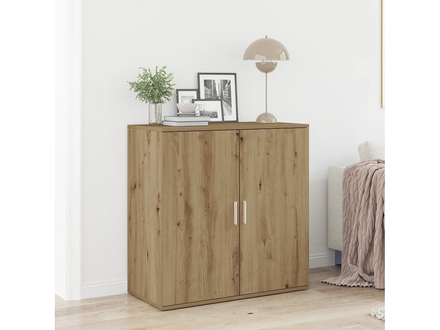 Buffet | Bahut | Meuble de rangement Artisan en chêne 79x38x80 cm en bois d'ingénierie
