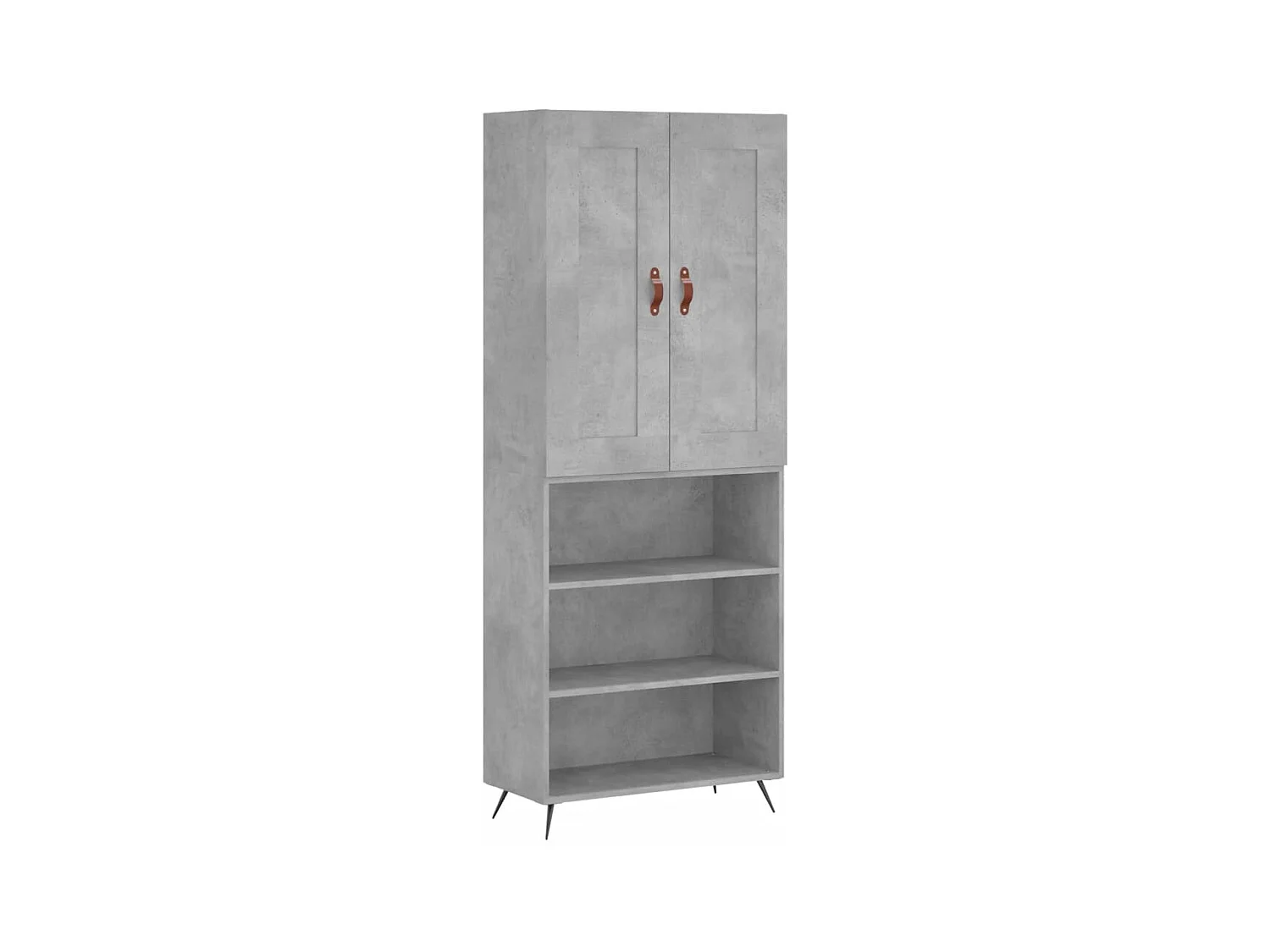 Buffet | Bahut | Meuble de rangement haut Gris béton 69,5x34x180 cm Bois d'ingénierie