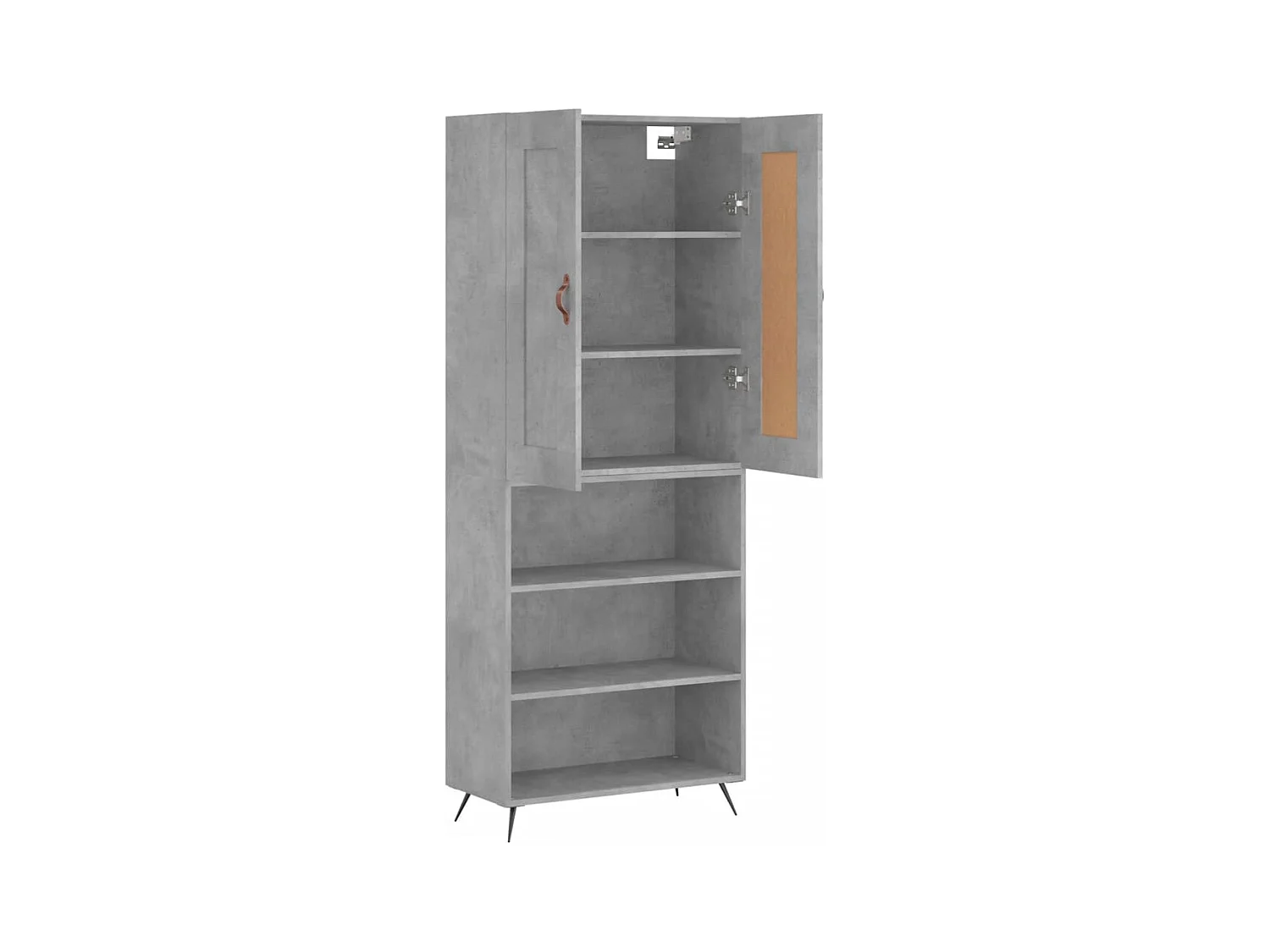 Buffet | Bahut | Meuble de rangement haut Gris béton 69,5x34x180 cm Bois d'ingénierie