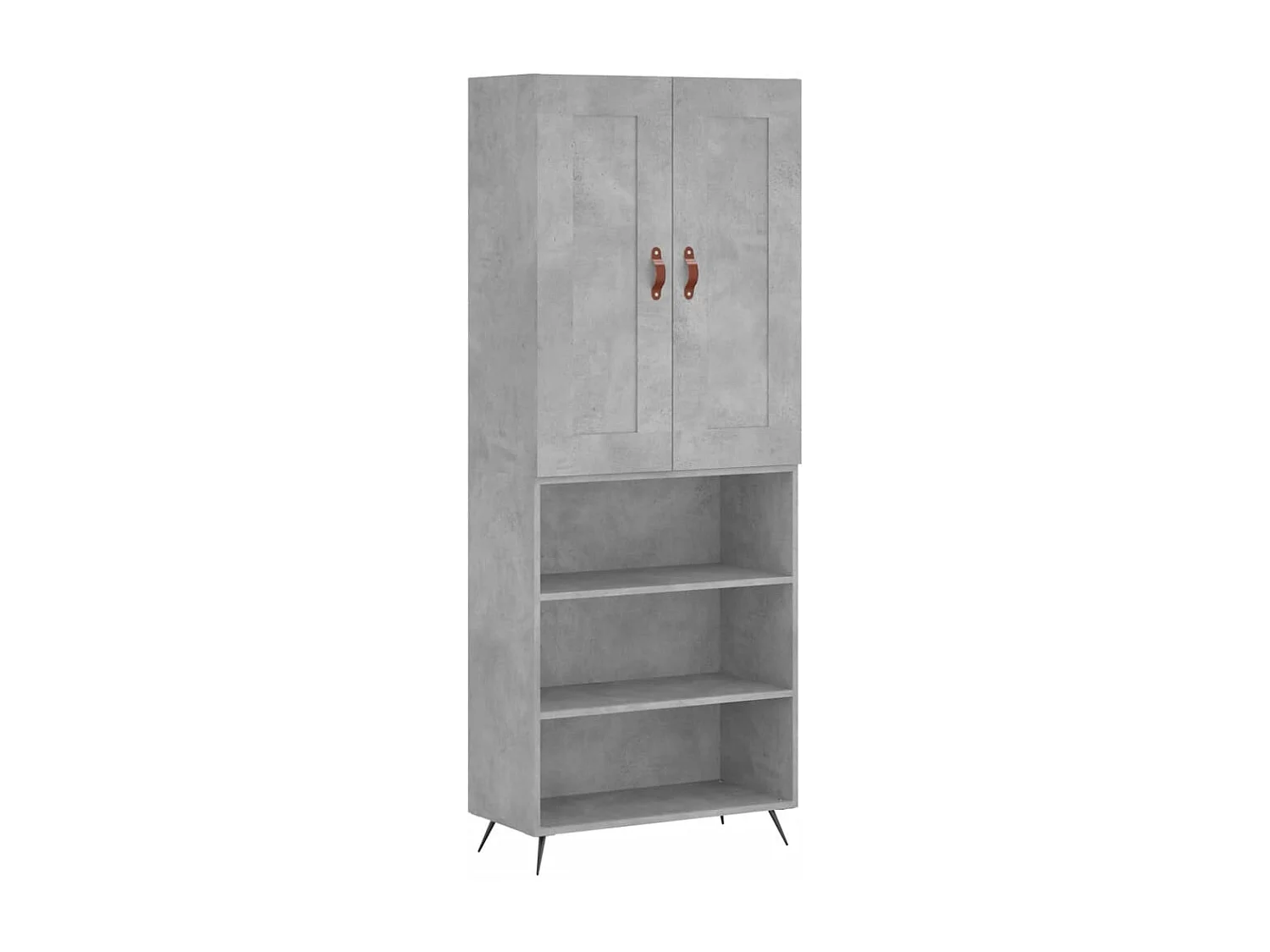 Credenza | Buffet | Armadio Grigio Cemento 69,5x34x180 cm in Legno Multistrato
