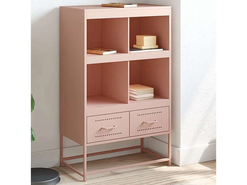 Credenza | Buffet | Armadio Rosa 68x39x111,5 cm Acciaio