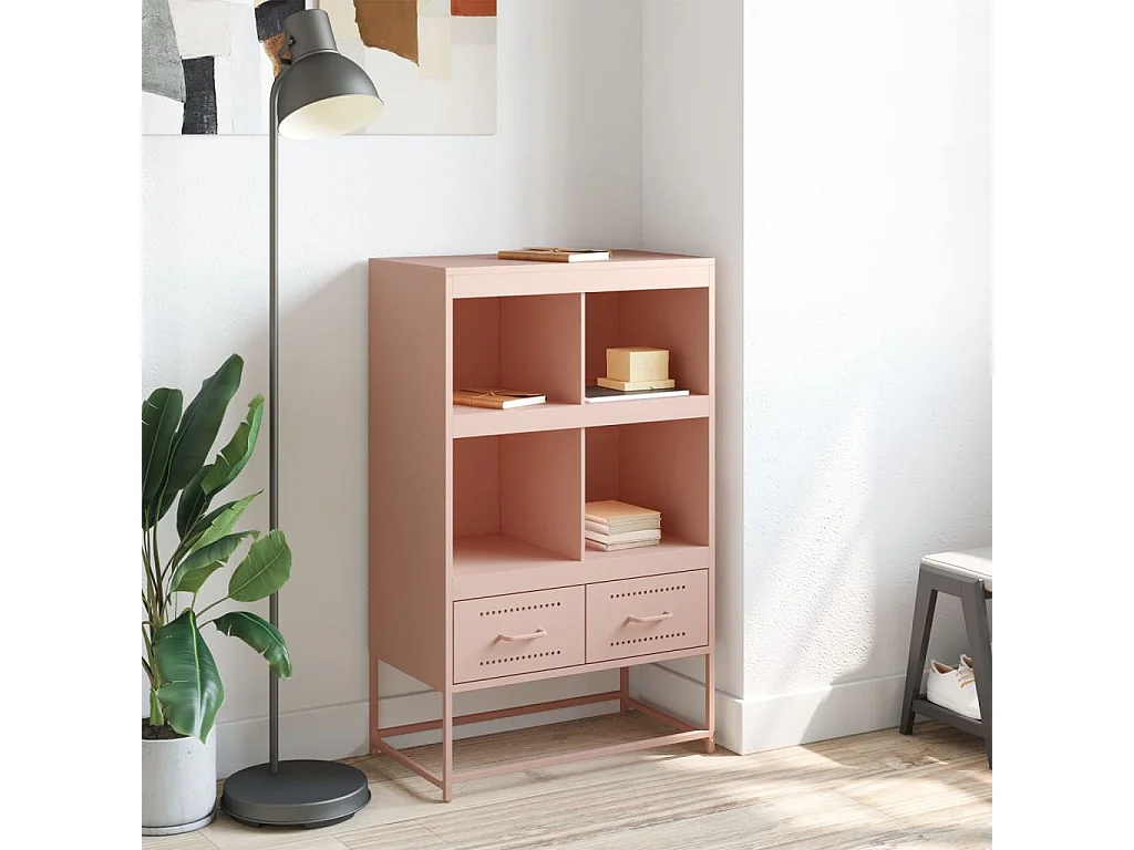 Credenza | Buffet | Armadio Rosa 68x39x111,5 cm Acciaio