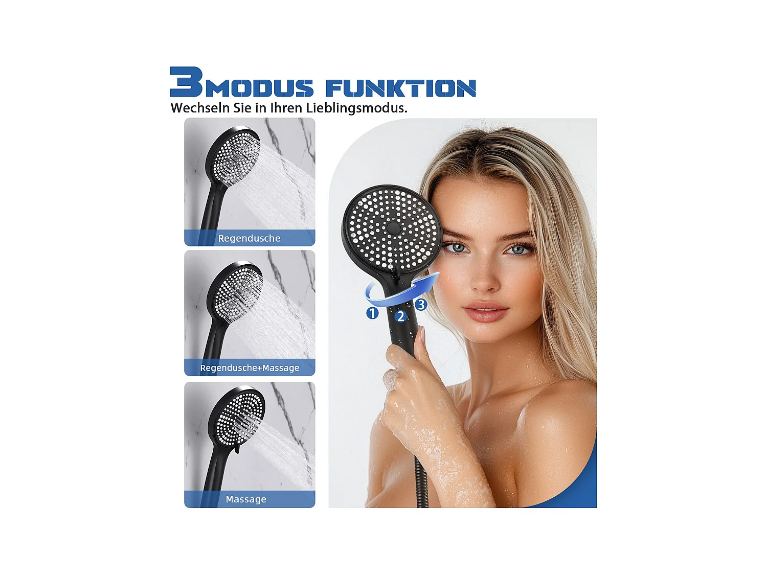 NETTLIFE Badkraan Zwarte Badkraan - Douchekraan met Douchekop Douchekraan met Handdouche