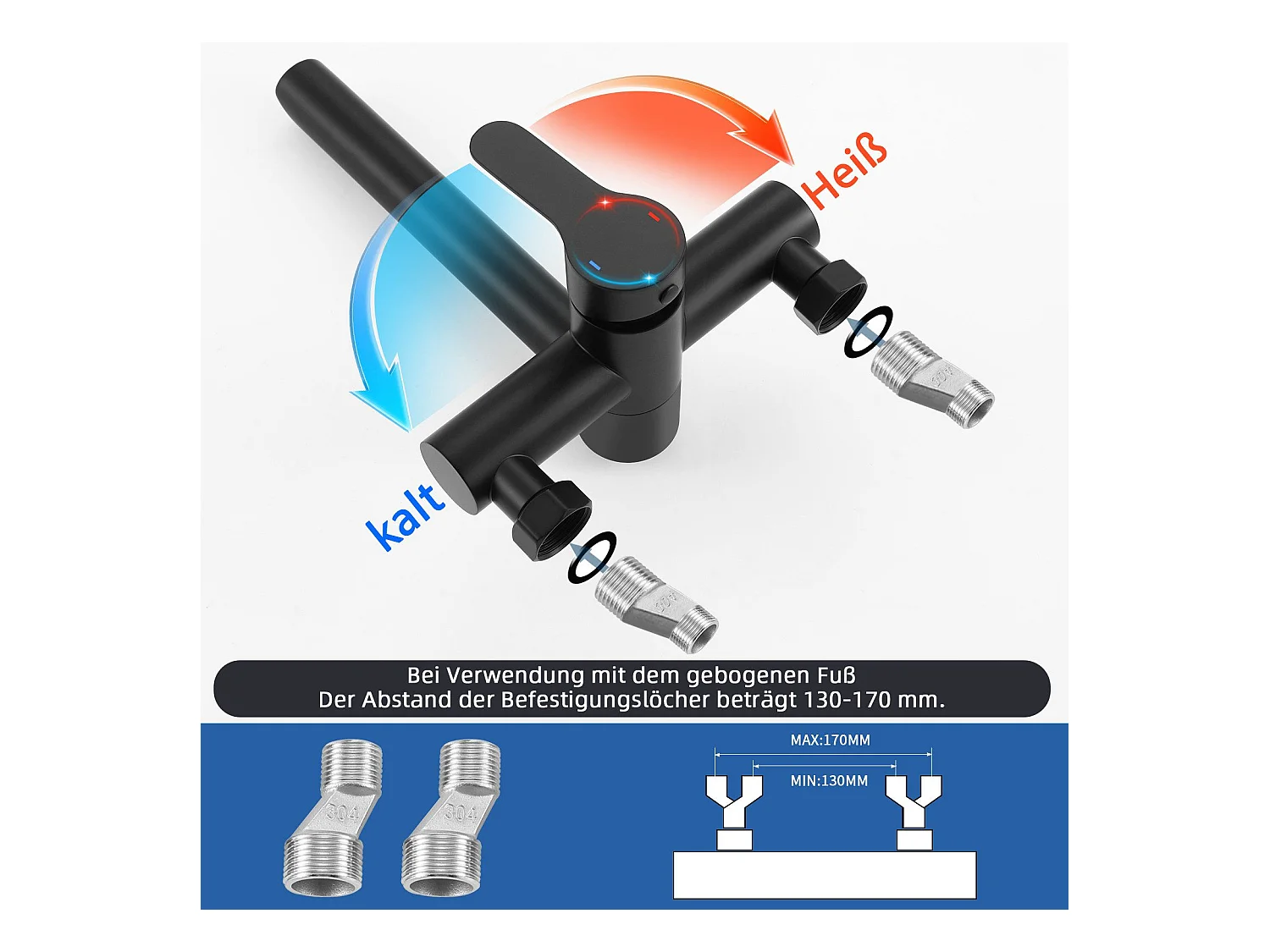 NETTLIFE Badkraan Zwarte Badkraan - Douchekraan met Douchekop Douchekraan met Handdouche