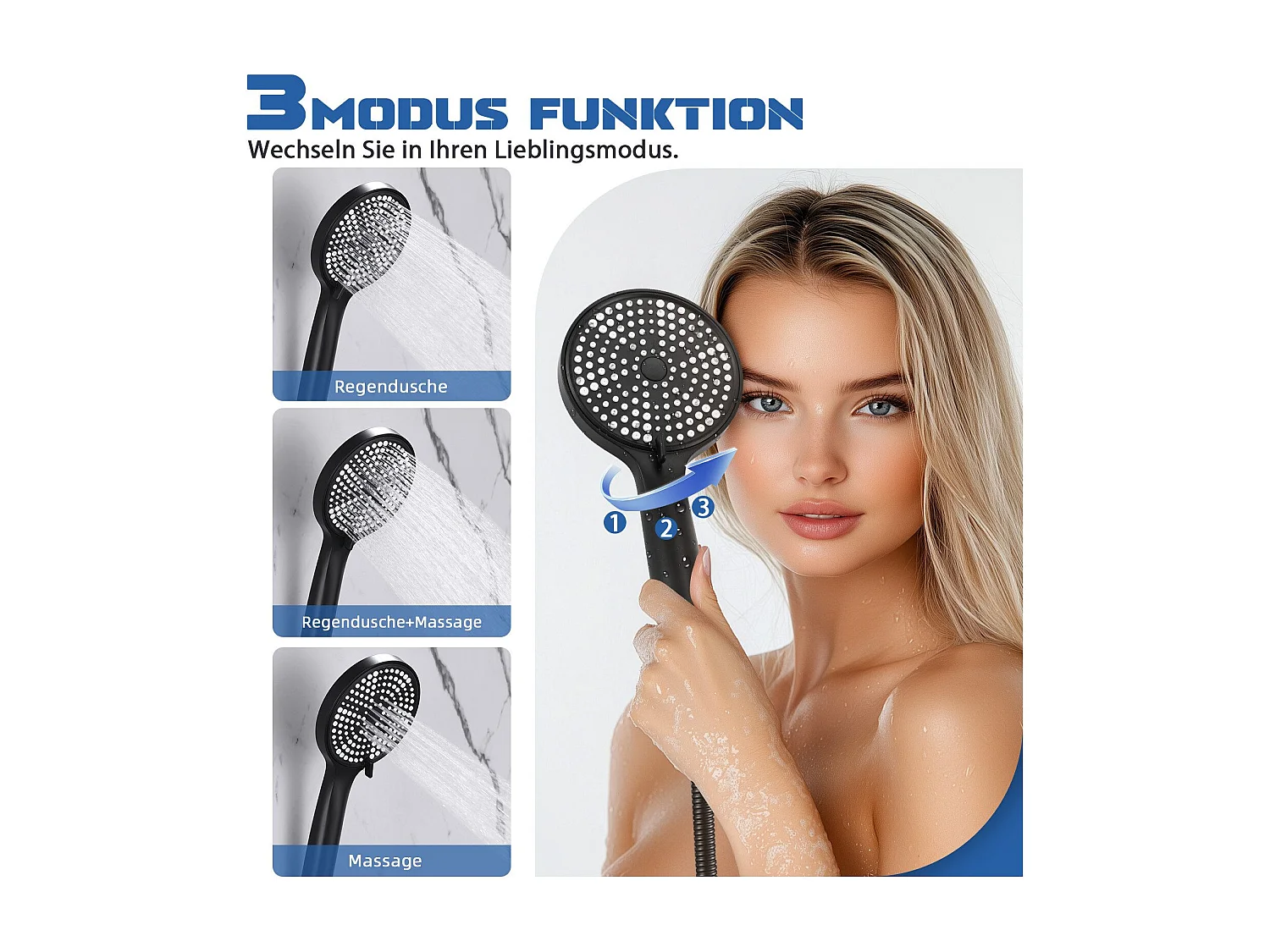 NETTLIFE Badkraan Zwarte Badkraan - Douchekraan met Douchekop Douchekraan met Handdouche