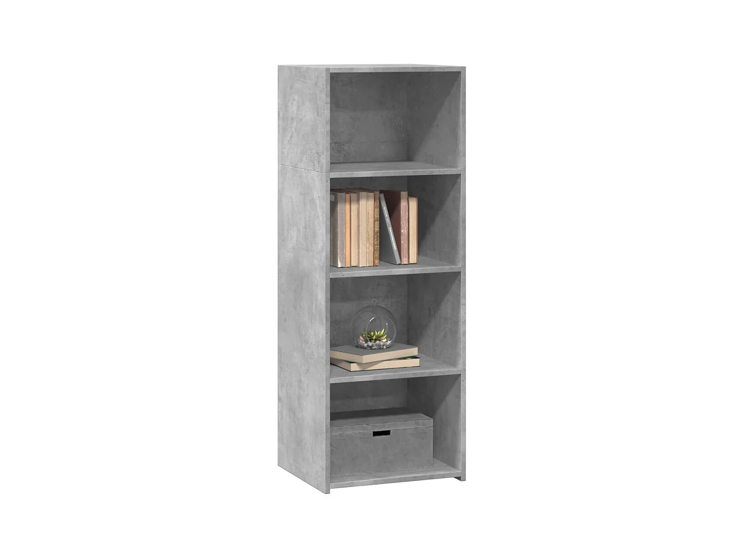 Buffet | Bahut | Meuble de rangement haut gris béton 45x41x124 cm bois d'ingénierie