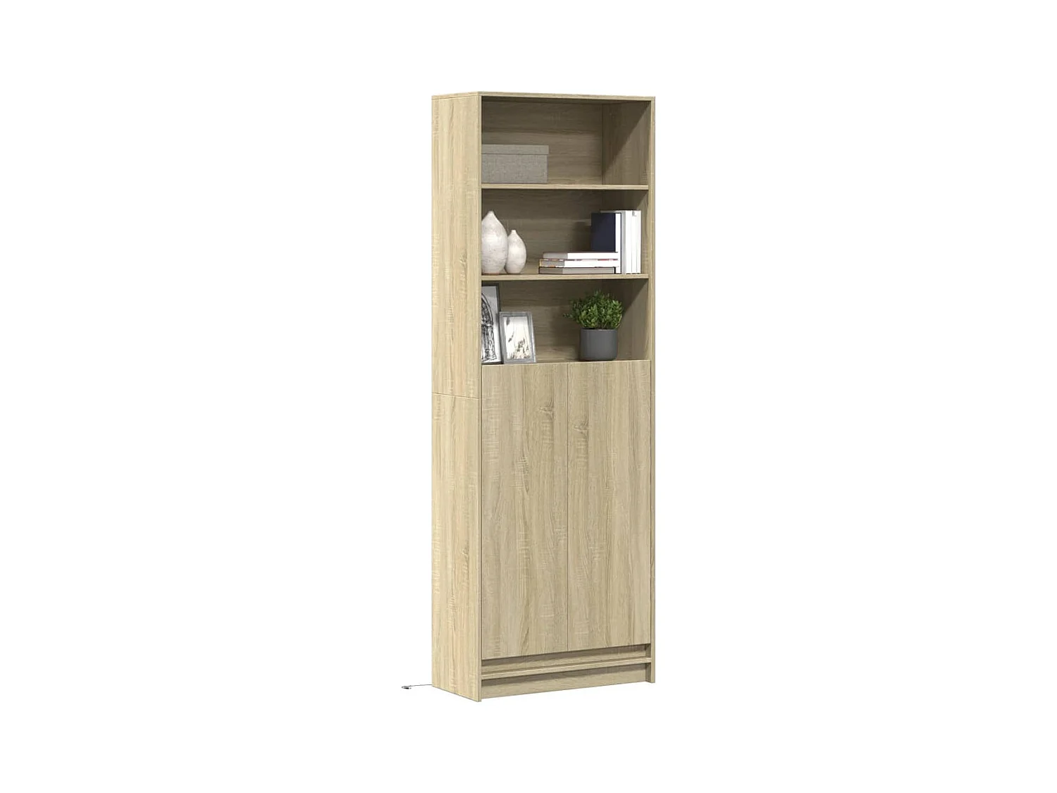 Credenza | Buffet | Armadio con LED Rovere Sonoma 69x32,5x200 cm in Truciolato