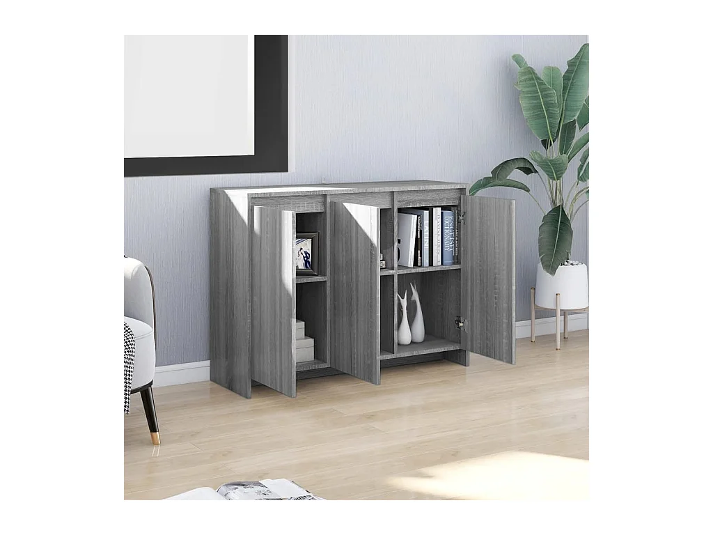 Buffet | Bahut | Meuble de rangement Sonoma gris 102x33x75 cm Bois d'ingénierie