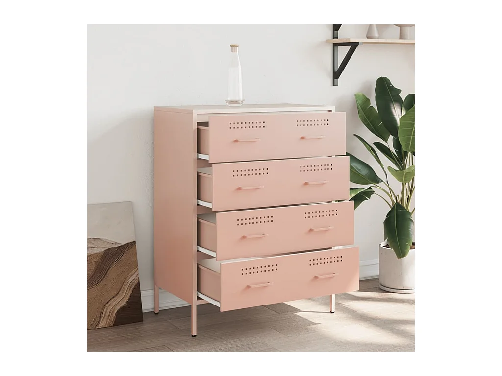 Credenza | Buffet | Armadio Rosa 68x39x89 cm in Acciaio