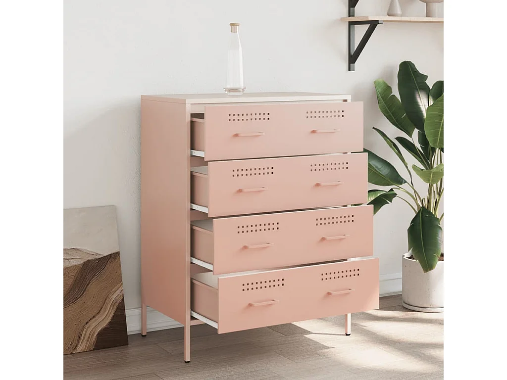 Credenza | Buffet | Armadio Rosa 68x39x89 cm in Acciaio