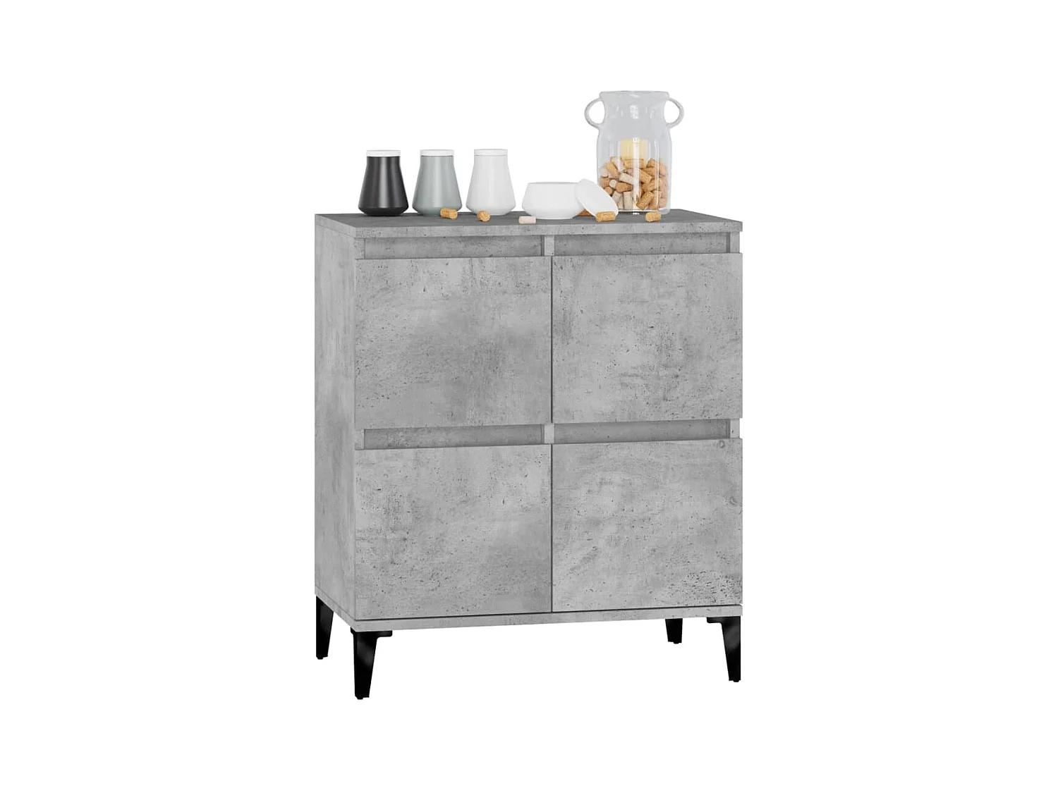 Credenza | Buffet | Armadio Grigio Cemento 60x35x70 cm in Legno Multistrato