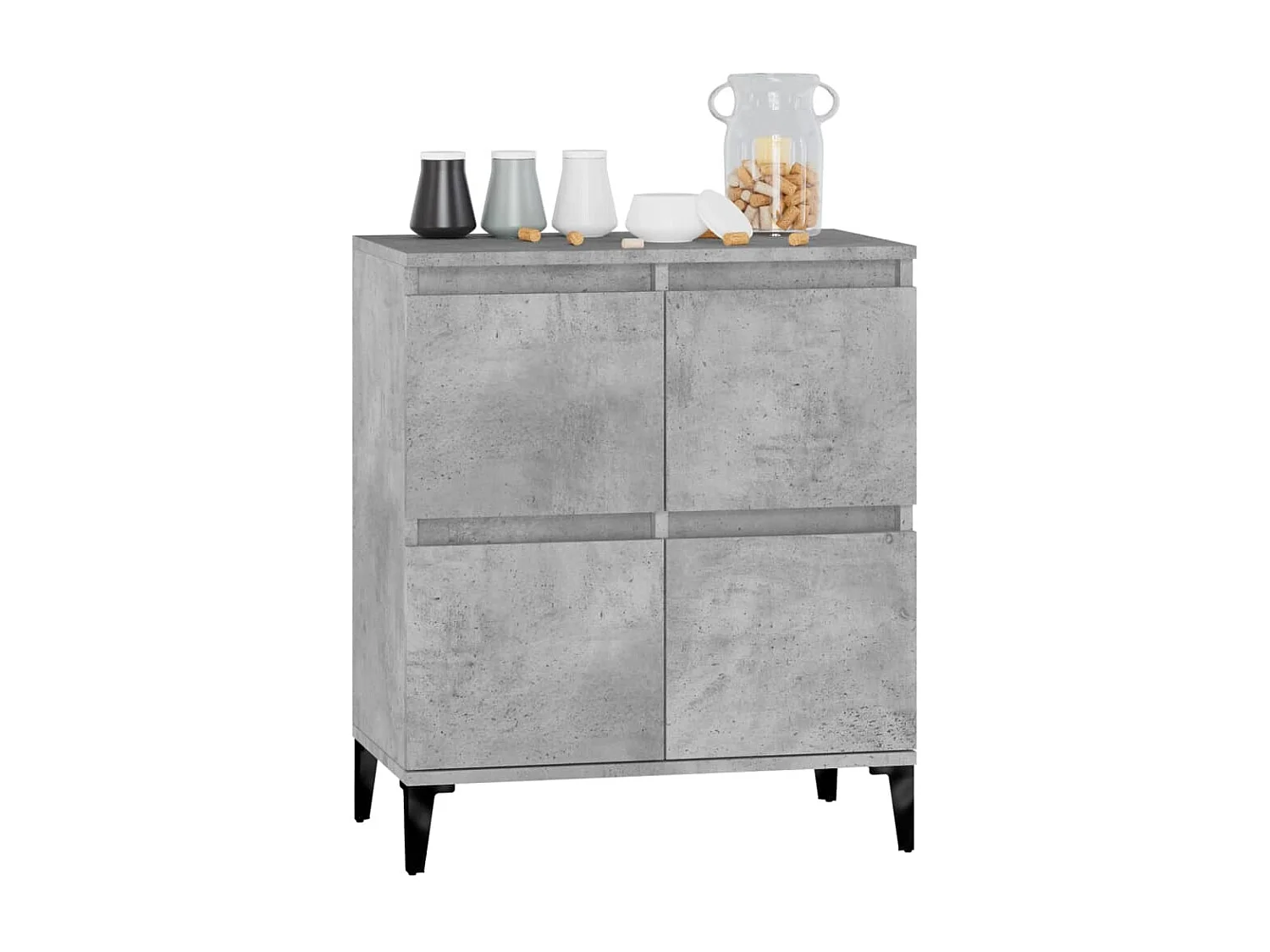 Credenza | Buffet | Armadio Grigio Cemento 60x35x70 cm in Legno Multistrato