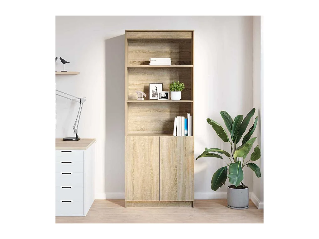 Buffet | Bahut | Meuble de rangement haut chêne sonoma 70x35x180 cm bois d'ingénierie
