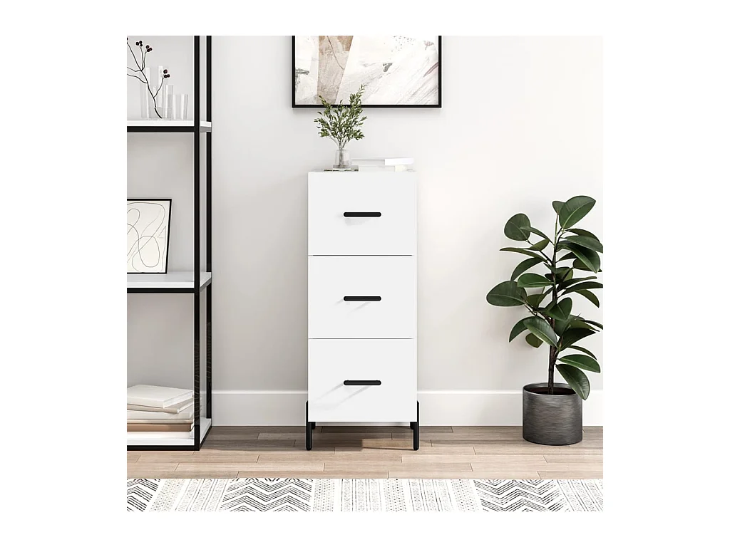 Buffet | Bahut | Meuble de rangement blanc 34,5x34x90 cm bois d'ingénierie