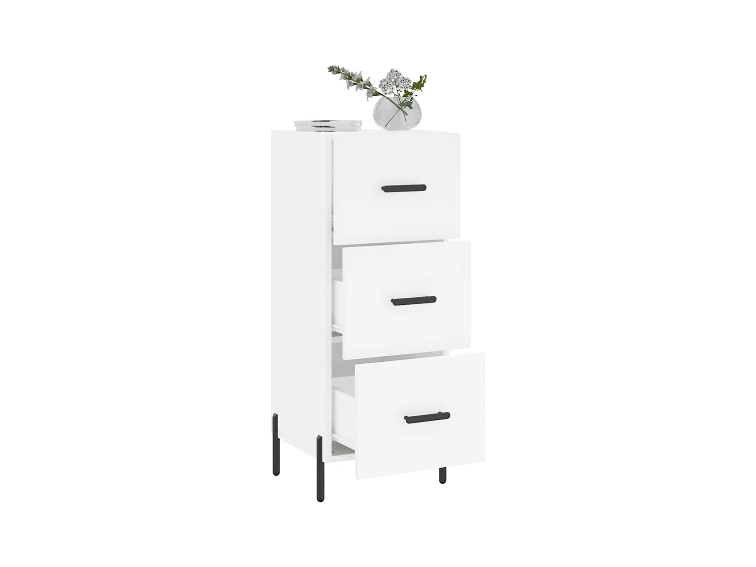 Buffet | Bahut | Meuble de rangement blanc 34,5x34x90 cm bois d'ingénierie
