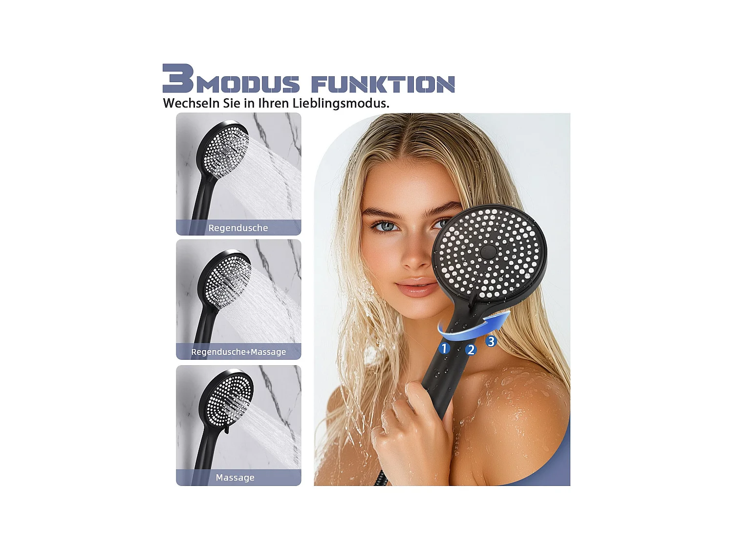 NETTLIFE Badewannenarmatur Schwarz Badewannenarmatur - Duscharmatur mit Brause Einhebelmischer Duscharmatur mit Handbrause