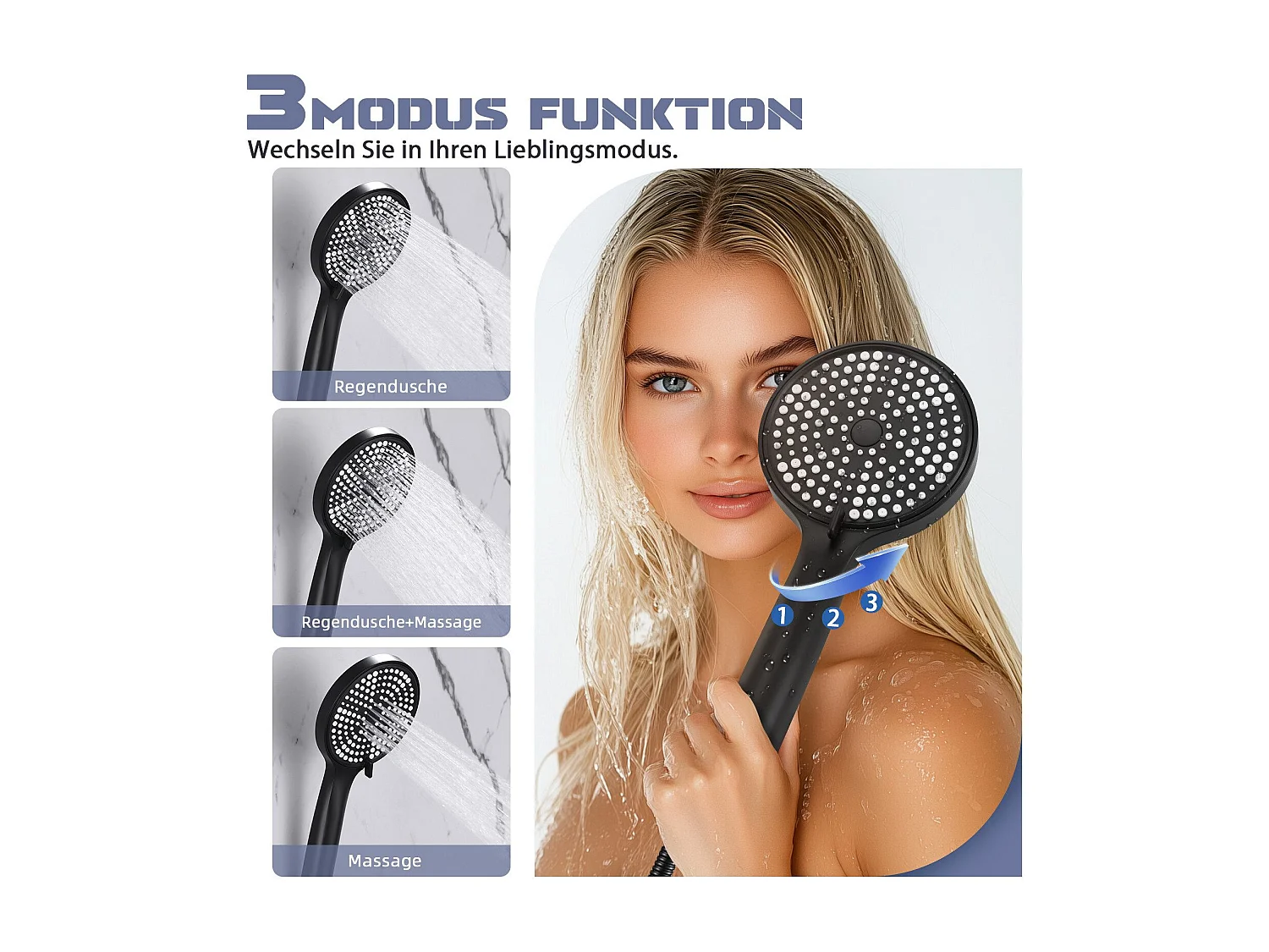 NETTLIFE Robinet de baignoire robinet noir baignoire - robinet de douche avec douche robinet de douche mitigeur monocommande avec douchette