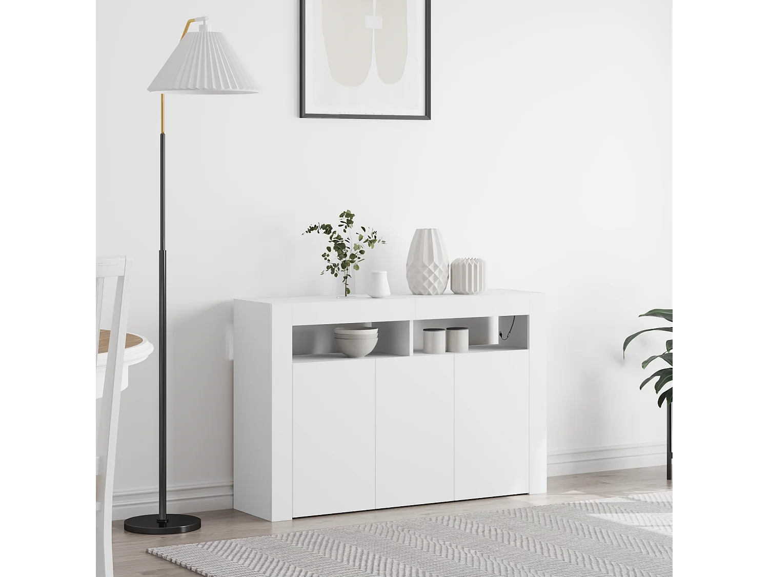 Buffet | Bahut | Meuble de rangement Blanc Blanc Bois d'ingénierie 116 x 30 x 75 cm Moderne